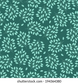 Natural seamless pattern with branches of leaves.