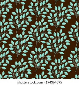 Natural seamless pattern with branches of leaves.