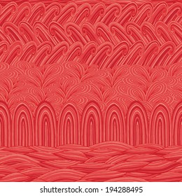 Natural seamless pattern in colors is hand drawn nature-like composition. Illustration is in eps8 vector mode, background on separate layer. 