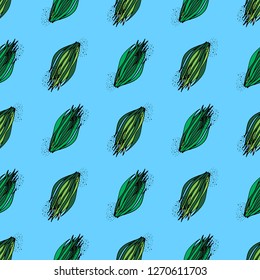 Natural seamless pattern. Ready to use design for fabric, wrapping paper. Handdrawn vector illustration.
