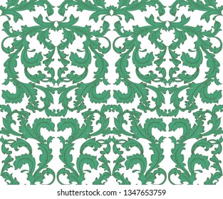 natural seamless texture with classic baroque ornament of leaves for your design