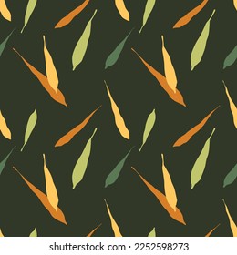 Fondo vectorial natural transparente con hojas en colores cálidos	
