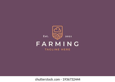 Natural Seasoning Farm Field Logo Concept.