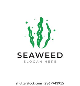 Natural seaweed and coral reef logo design vector illustration.