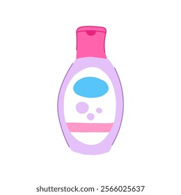 natural shampoo baby cartoon. sensitive fragrance, free mild, nourishing moisturizing natural shampoo baby sign. isolated symbol vector illustration