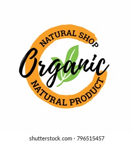 Natural Shop organic food logo and badge template