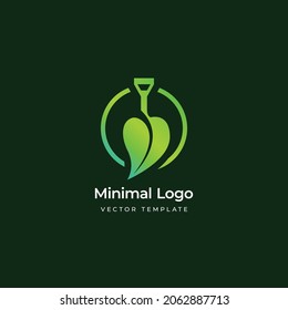 Natural shovel versatile logo template. Vector illustration