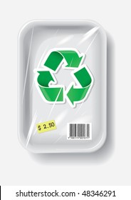 Natural sign in plastic  container, vector illustration