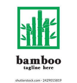 logotipo de bambú natural y simple