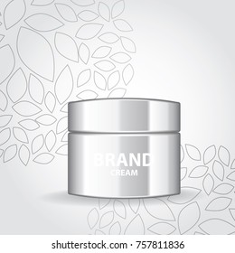 Natural skin care white cream vector illustration