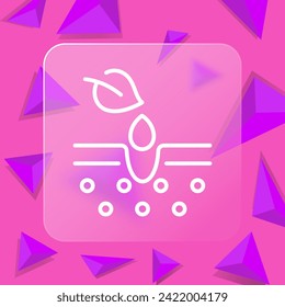 Natural skin moisturizing line icon . Cosmetics, makeup, mascara, lipstick, mirror, care, perfume. Glassmorphism style. Vector line icon for business and advertising