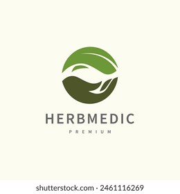 Natural skincare logo design with hand, branch and leaf vector illustration 3