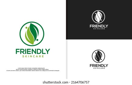 natural skincare logo design vector illustration