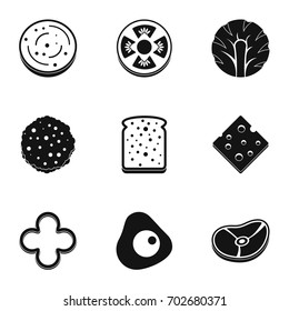 Natural slice product icon set. Simple set of 9 natural slice product vector icons for web isolated on white background