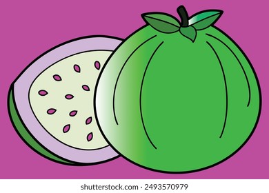 A natural slicing guava with background