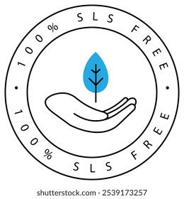 Natural SLS-Free Leaf Eco Vector Icon Design