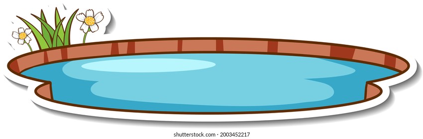 A natural small pond sticker isolated illustration