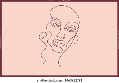 Natural smooth line face of beauty women, Abstract art vector with hand sketch continuous drawing illustration. For your brilliant concept idea design ; t-shirt, slogan print, and many graphics style