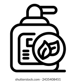 Natural soap bottle icon outline vector. Organic washing solution. Bath hygienic liquid