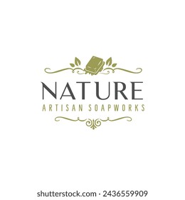 Natural Soap logo design with simple, elegant, and retro style.