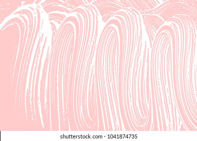 Natural soap texture. Actual millenial pink foam trace background. Artistic symmetrical soap suds. Cleanliness, cleanness, purity concept. Vector illustration.