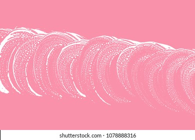 Natural soap texture. Admirable bright pink foam trace background. Artistic posh soap suds. Cleanliness, cleanness, purity concept. Vector illustration.