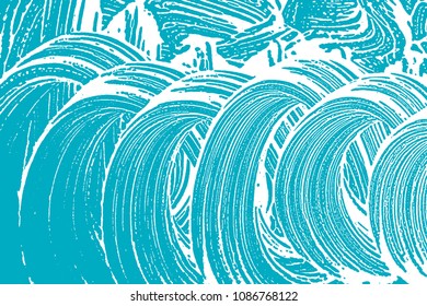 Natural soap texture. Admirable green blue foam trace background. Artistic creative soap suds. Cleanliness, cleanness, purity concept. Vector illustration.