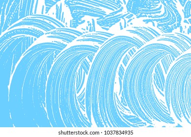 Natural soap texture. Admirable light blue foam trace background. Artistic curious soap suds. Cleanliness, cleanness, purity concept. Vector illustration.