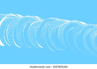 Natural soap texture. Admirable light blue foam trace background. Artistic powerful soap suds. Cleanliness, cleanness, purity concept. Vector illustration.