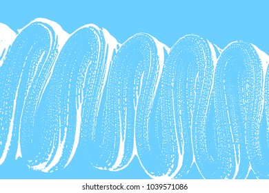 Natural soap texture. Admirable light blue foam trace background. Artistic resplendent soap suds. Cleanliness, cleanness, purity concept. Vector illustration.