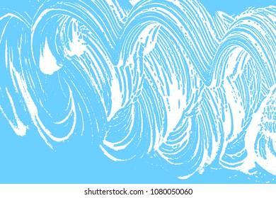 Natural soap texture. Admirable light blue foam trace background. Artistic mesmeric soap suds. Cleanliness, cleanness, purity concept. Vector illustration.