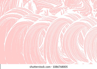 Natural soap texture. Admirable millenial pink foam trace background. Artistic cute soap suds. Cleanliness, cleanness, purity concept. Vector illustration.