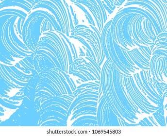 Natural soap texture. Adorable light blue foam trace background. Artistic nice soap suds. Cleanliness, cleanness, purity concept. Vector illustration.