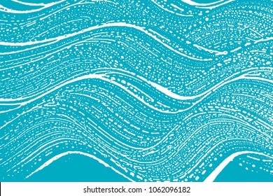 Natural soap texture. Alive green blue foam trace background. Artistic quaint soap suds. Cleanliness, cleanness, purity concept. Vector illustration.