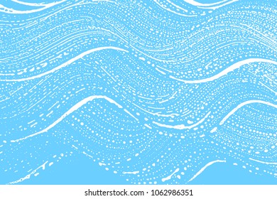 Natural soap texture. Alive light blue foam trace background. Artistic pleasing soap suds. Cleanliness, cleanness, purity concept. Vector illustration.
