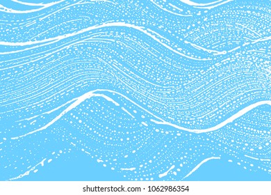 Natural soap texture. Alive light blue foam trace background. Artistic powerful soap suds. Cleanliness, cleanness, purity concept. Vector illustration.