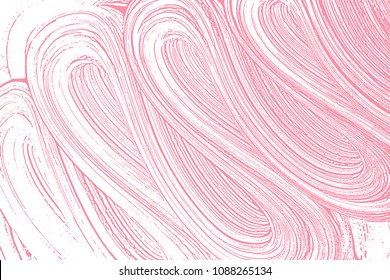 Natural soap texture. Alluring bright pink foam trace background. Artistic actual soap suds. Cleanliness, cleanness, purity concept. Vector illustration.