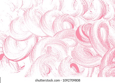 Natural soap texture. Alluring bright pink foam trace background. Artistic cool soap suds. Cleanliness, cleanness, purity concept. Vector illustration.
