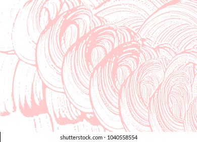 Natural soap texture. Amusing millenial pink foam trace background. Artistic imaginative soap suds. Cleanliness, cleanness, purity concept. Vector illustration.