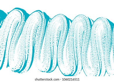 Natural soap texture. Appealing green blue foam trace background. Artistic admirable soap suds. Cleanliness, cleanness, purity concept. Vector illustration.