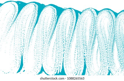 Natural soap texture. Appealing green blue foam trace background. Artistic attractive soap suds. Cleanliness, cleanness, purity concept. Vector illustration.