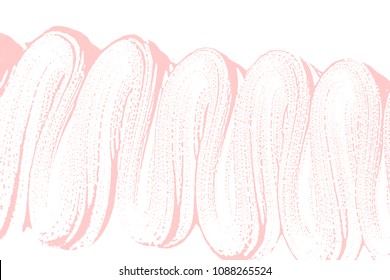Natural soap texture. Appealing millenial pink foam trace background. Artistic alive soap suds. Cleanliness, cleanness, purity concept. Vector illustration.