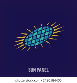 Natural solar energy idea, modern logo. Unique creative sustainable solar panel colors. Environment and company logo template. vector.