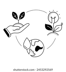 Natural Solutions Advocate. Nature Based Solutions Icon. Embrace nature based solutions with the icon, symbolizing innovative approaches rooted in natural processes for sustainable problem solving.