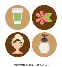 natural spa center icons vector illustration design