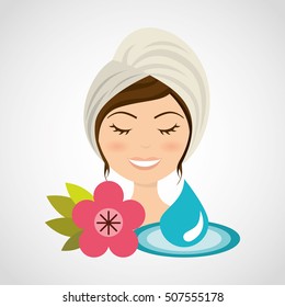 natural spa center icons vector illustration design