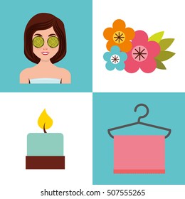 natural spa center icons vector illustration design