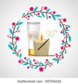 natural spa center icons vector illustration design