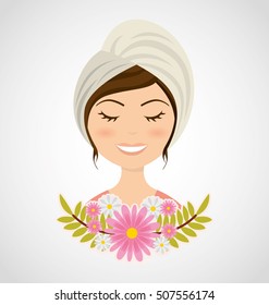 natural spa center icons vector illustration design
