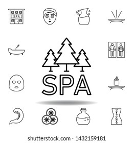 natural spa, forest outline icon. Detailed set of spa and relax illustrations icon. Can be used for web, logo, mobile app, UI, UX